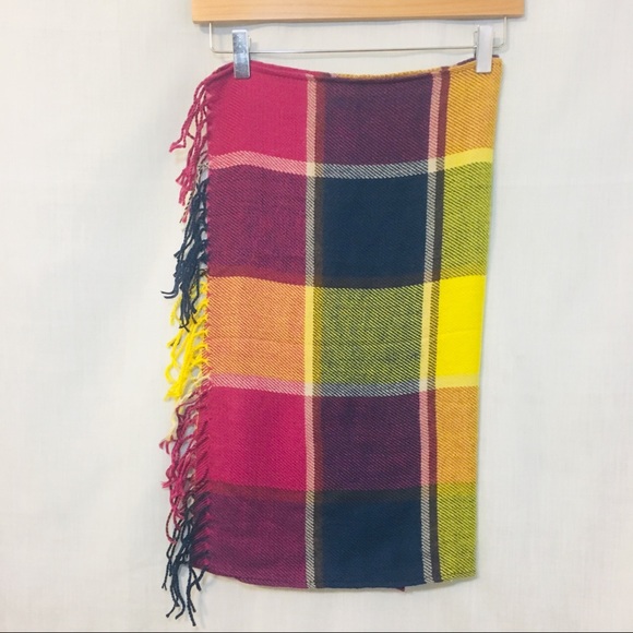 ❄️HP❄️ Blanket Scarf Multi Color Plaid Shawl Wrap - Picture 3 of 6